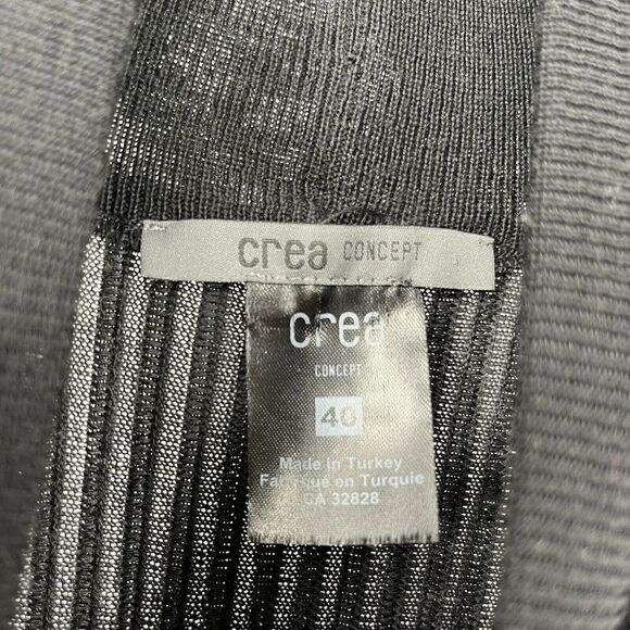 Crea Concept Dress Wool Blend Gray Accordion Pleated Mock Neck Size 40 US 8 Chic - Picture 5 of 6